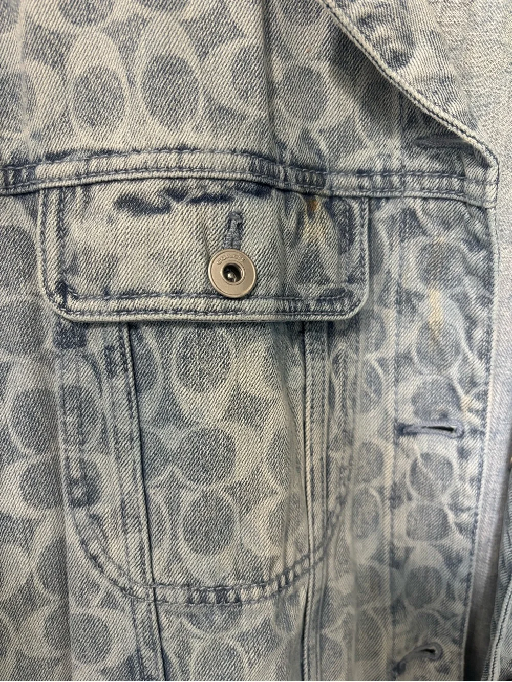Coach Light Blue Monogram Denim Jacket - Picture 4 of 7